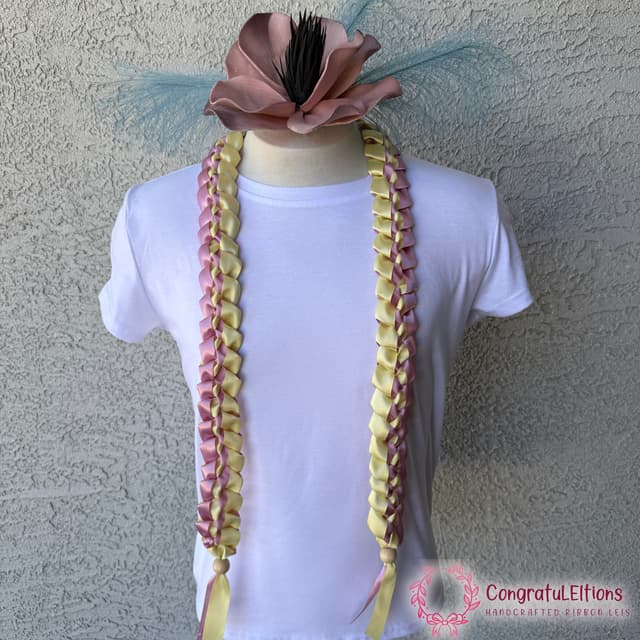 Handcrafted signature ribbon lei
